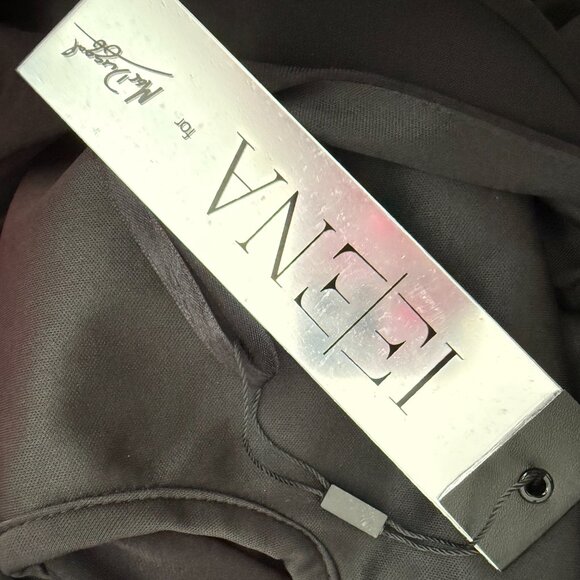 NWT Ieena by Mac Duggal #26514 Plunging Long Sleeve Pearl Keyhole Gown Black 0 - Picture 15 of 16